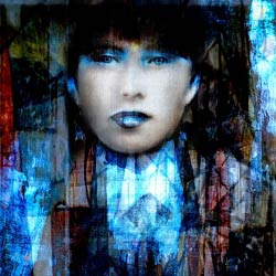 portrait bleu, woman portrait